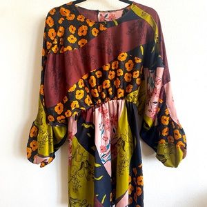 Silky floral print dress